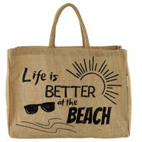 Domelo jute tas boodschappentas. Jute Shopper Bag. Groot water -Repellent winkelmand/ strandtas. Badtas xxl/ boodschappentas geschenken voor vrouwen.