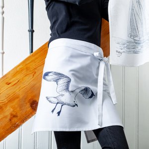 Schürze weiß mit Möwe