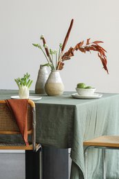 Hør dug Nordic Moss grøn (330x145 cm)