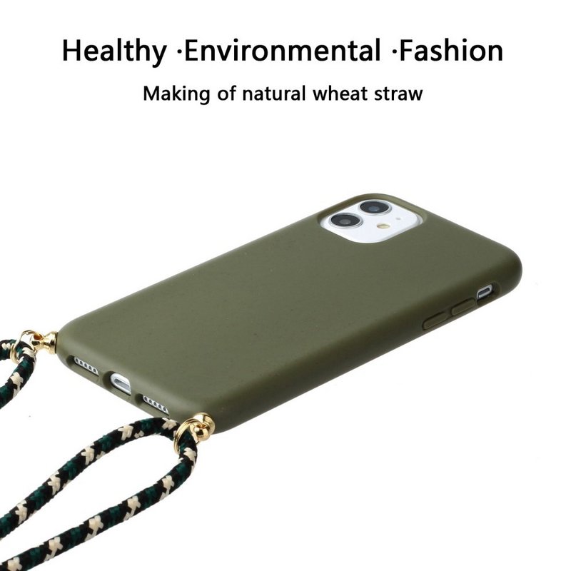 Lunso - Bagcover med ledning - iPhone 11 - Army Green