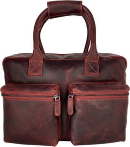 Schoudertas laptoptas rood cowboybag grote tas werktas schooltas leer handtas