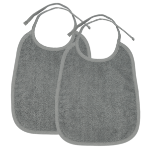 Slab met striksluiting badstof Grey 25x34cm - 2-Pack
