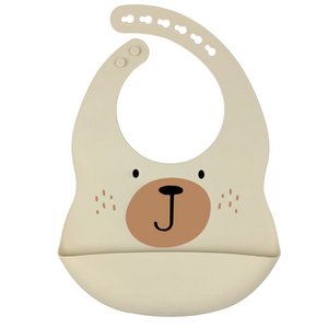 Silikon-Lätzchen Bär - Beige