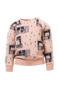 Sweatshirt, Allover Rain Watchers Druck auf Pfirsich