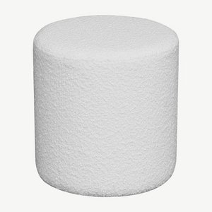Penelope poef, witte bouclé