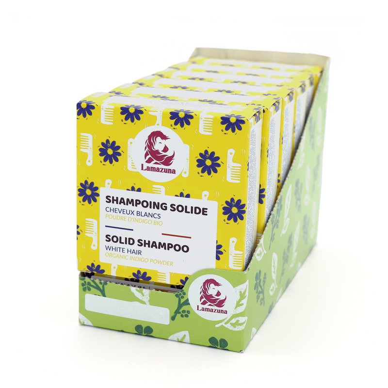 Solid shampoo for white hair - Organic indigo powder - White & Bright