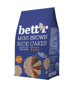 Mini Brown Rice Cakes 7 Super Seeds, organic, Bett'r, 50g