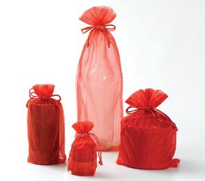 L Chiffon Verpackungsbeutel bordo, 16x40cm