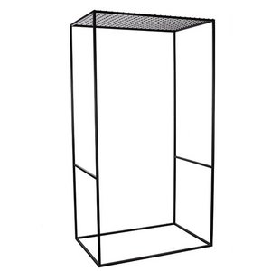 Metalen frame kolom Marta, met rooster + stut, L118cm, B78cm, H220cm, zwart