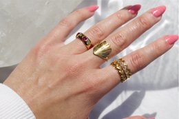 Eden - Dainty Crystal Gold Band