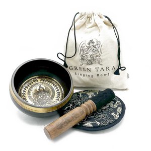 Hand Beaten & Engraved Singing Bowl Gift Set - 14cm