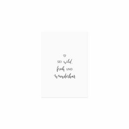 A greeting card with the text "So wild and cheeky" written in a handwritten style font. The card has a simple white background, allowing the text to be the focal point.