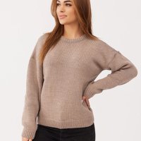 Sweter CHIARA - 100% wełna merino - TAUPE