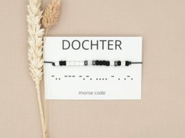Morse code armband Dochter (zilver,rosé goud,goud)