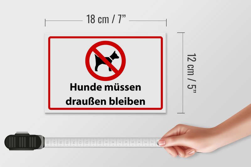 Tin sign notice 18x12cm dogs must stay outside decoration