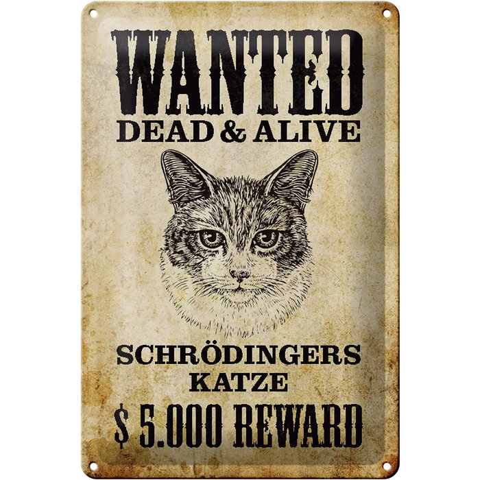 Plaque en tôle animaux 20x30cm recherchée décoration en métal chat de  Schrödinger Vente en gros en ligne