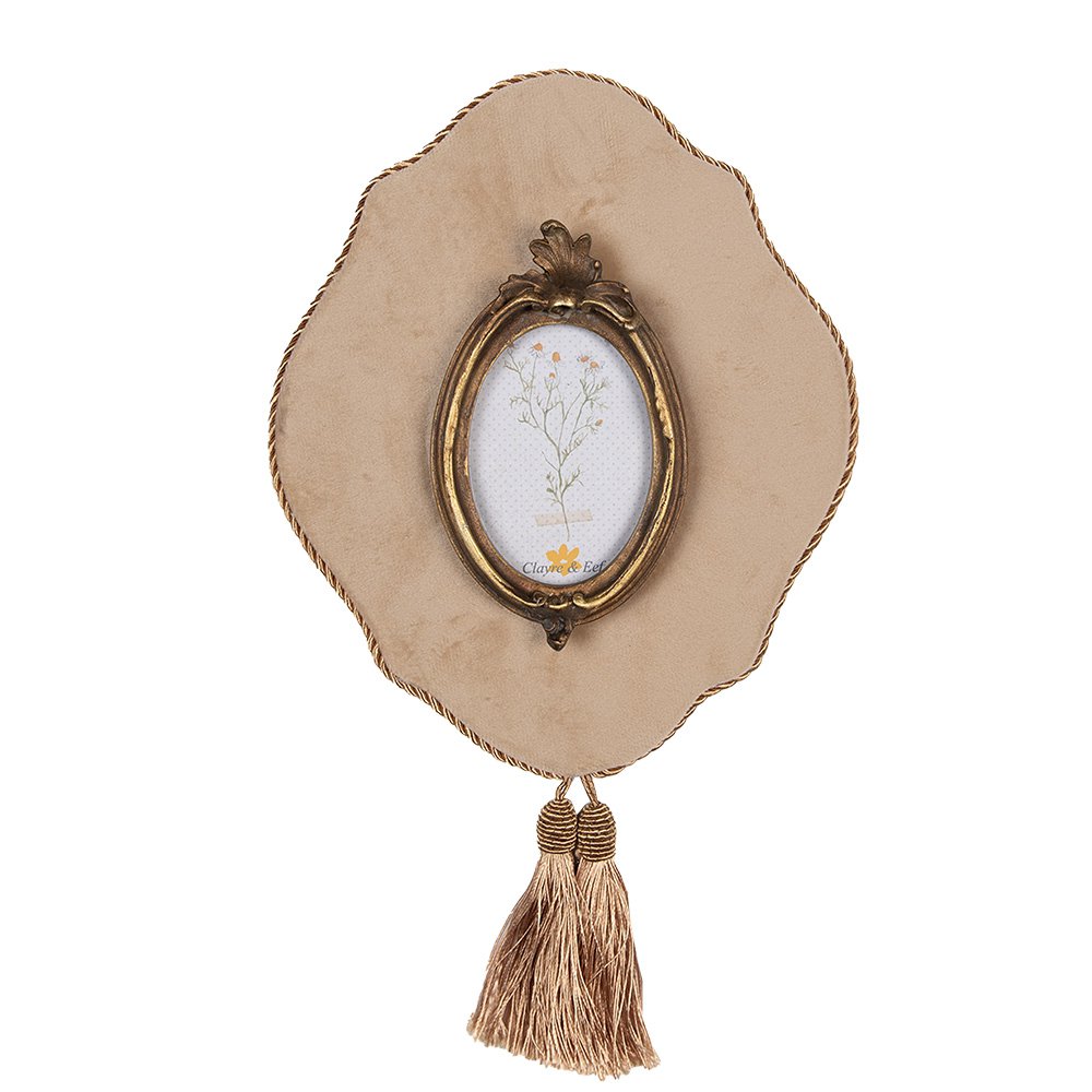 Fotolijst 6x9 cm Beige Goudkleurig Kunststof Wanddecoratie