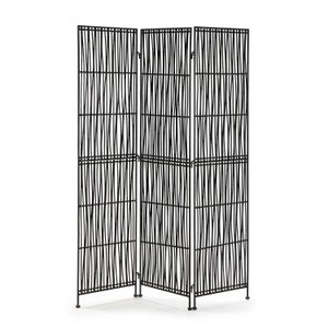 BIOMBO 140X2X178 MIMBRE NEGRO/METALL NEGRO TH2997100