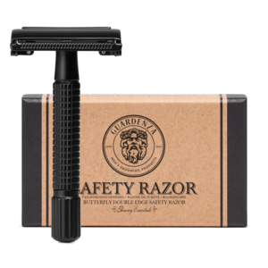 Guardenza Double-Edge Safety Razor Butterfly | matte black | Classic Razor | Barbier Razor