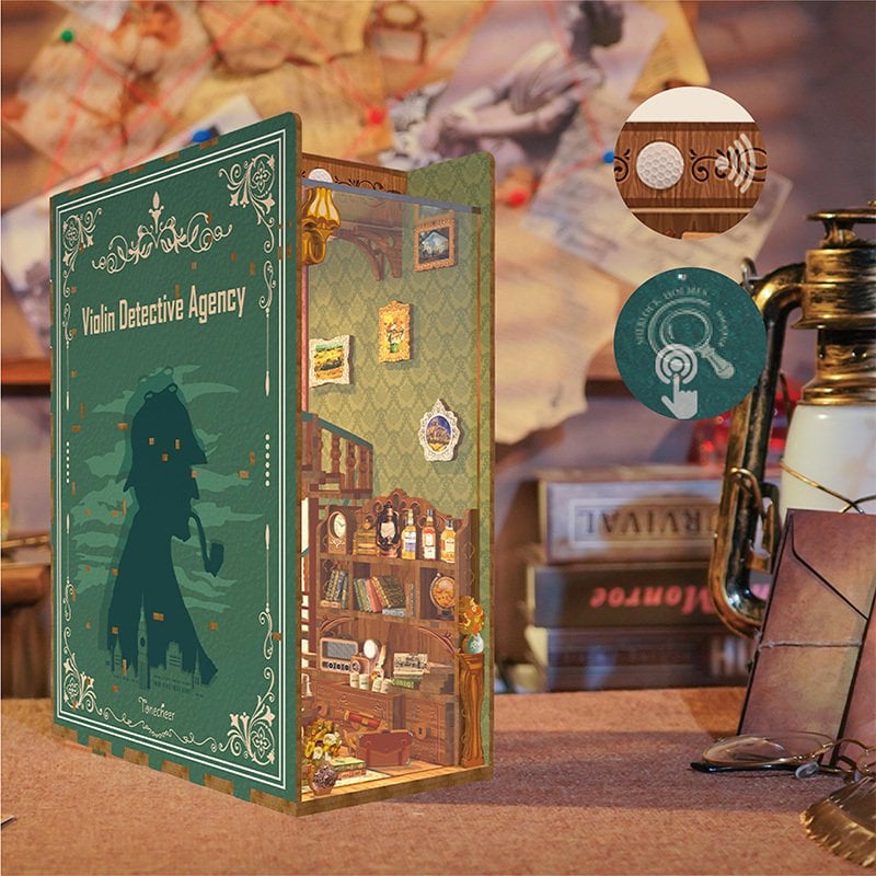 DIY Boek Nook Viool Detective Bureau met Stofhoes
