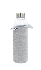 GLAZEN FLES 500 ML MET NEOPREEN MOUW GRIJS
