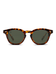  Tortoiseshell sunglasses with a classic square frame shape. Available in a variety of color options including optic tortoise, evergreen, obsidian black, coconut brown, honey orange, spectra yellow, starlight, fog grey, radiated tortoise, and leopard tortoise.