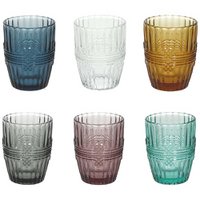 VINTAGE COLORED GLASSES 6 ASSORTED