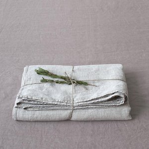 Melange Leinen Flachbetttuch