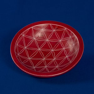 212 Schaal kleine levensbloem rood - speksteen