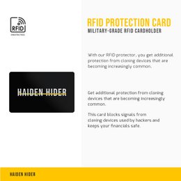 RFID & NFC blokeringskort & anti skimming kort - Signal blokering - Anti skim kort - 5,4x8,6x0,1 cm - Sort