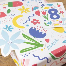 Inpakpapier Bloemen, Fruit & Fun