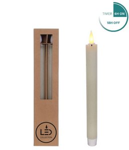 LED-Stiftkerzen-Set/2 Ø2,1 h. 25cm Creme