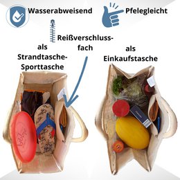 Domelo jute taske indkøbspose. Jute shopper taske. Stort vand -repellent indkøbskurv/ strandpose. Badepose XXL/ indkøbspose gaver til kvinder.