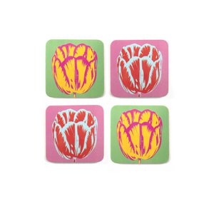 Coasters , Set van 4, Tulip Pop Line