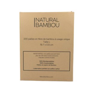 Box of 200 bamboo fiber cocktail straws