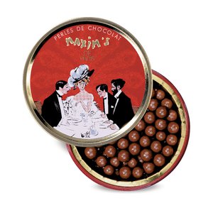 Round tin with milk chocolate pearls