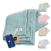 Jade green 4 in 1 Muslin Baby Blanket