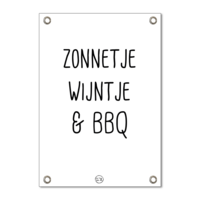 Garden poster sun wine bbq white