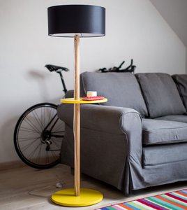 UFO Ashwood Vloerlamp Bezem Geel