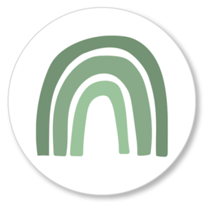 Wall circle rainbow old green