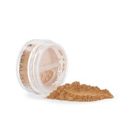 Amber-colored concealer in a transparent container. Provides coverage and blends seamlessly into skin.