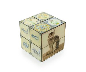 Zauberwürfel, Delfter Blauer Fliesen mit Katze