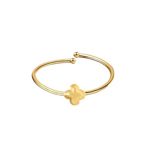 Verstelbare eenvoudige klaver dunne ring met vier blad