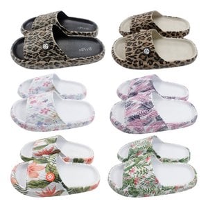 Damen Badelatschen "Clou Shoes" » günstige Damenschuhe » Badeschlappen mit Leo- & Blumenmuster » Sommer Sandalen, Badeschuhe & Garten Schuhe