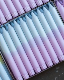 Taper candles - two/coloured pastel