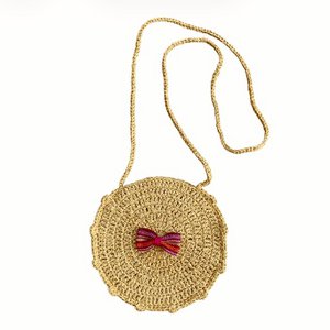 Luna-Leena kindertas rond - goud - lurex garen & biologisch katoen - hand gehaakt in Nepal