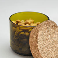 Upcycle glass with cork lid 200 ml made from a bottle
