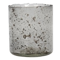 Tealight holder Ø 10x12 cm Gray Glass Tealight holder