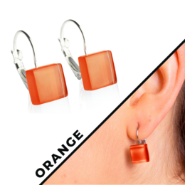 Glazen oorbellen met sluiting • 10mm • duurzaam / nikkelvrij / veel kleuren