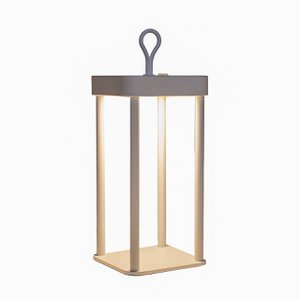 Laterne ``OFFEN`` IP44 Warmweiss Dimmbar, LED incklusiv 80cm USB Zuleitung aus Kunststoff, Weiß (B/H/T) 12x24x12cm